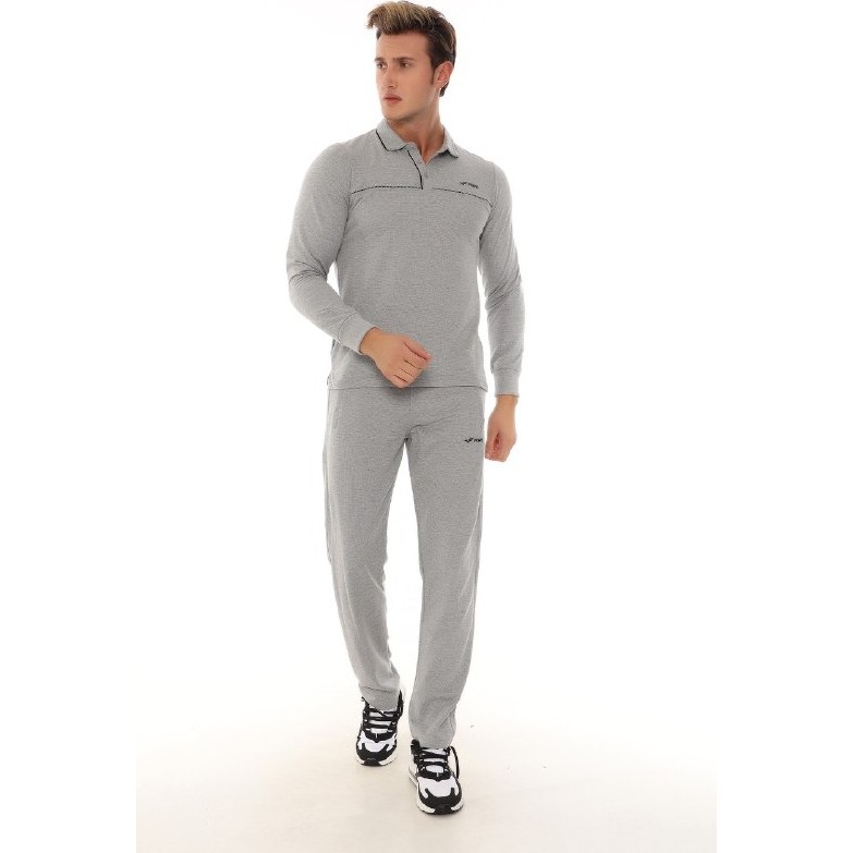 Fore Sport Erkek Gri Melanj Polo Yakalı Uzun Kollu T-Shirt Eşofman Takım Giyim & İç Giyim Fiyatı