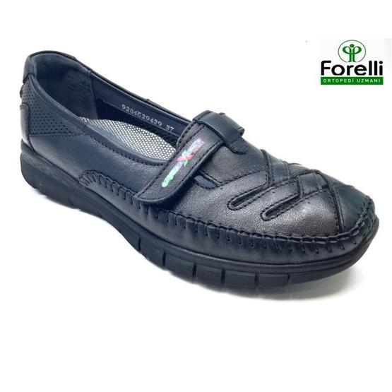Forelli 29429 Siyah Cırtlı Memory Foam Kadın Ayakkabı