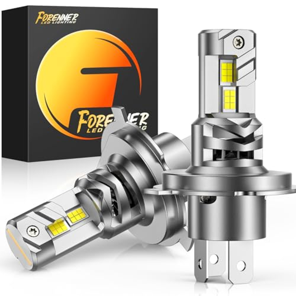 forenner H4/9003 Light Bulb, 800% Surper Brighter, 6500K Cool White Fog Light Bulbs, Plug-N-Play,1:1 Halogen Fit,Easy Installation,Pack of 2