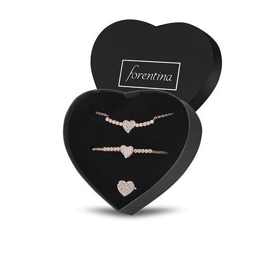 Forentina PS1257 Rose Kalpli Kolye Bileklik Yüzük Set