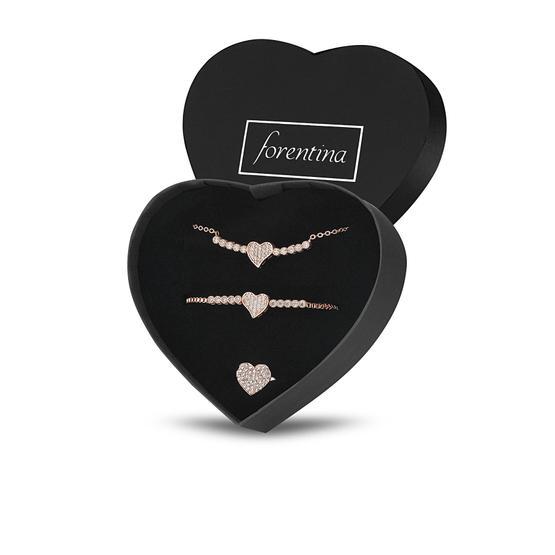 Forentina PS1257 Rose Kalpli Kolye Bileklik Yüzük Set