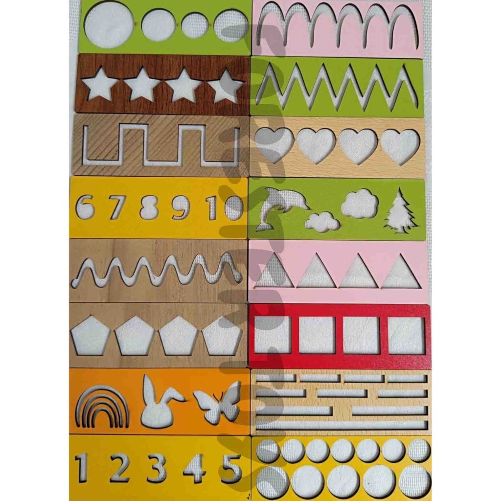 Forester Toys Renkli El Kası Geliştirme Figürleri 16 Adet 3mm Mdf Ahşap Oyuncaklar Fiyatı