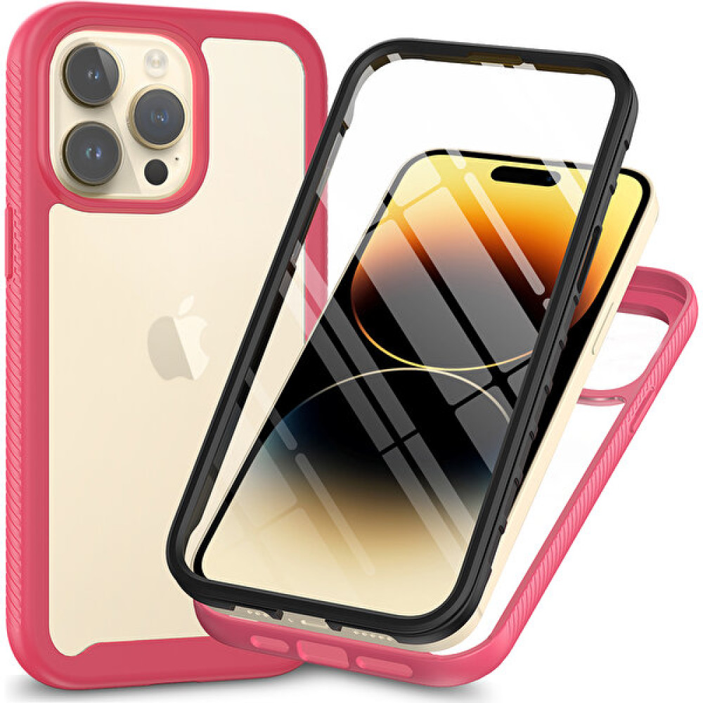Forestl Digital Apple iPhone 15 Pro Max 3'ü 1 Arada Koruma Telefon Kılıfı Tpu+Pc Kapağı Pet Ekran Koruyucu-Pembe (Yurt Dışından) - Pembe Cep Telefonu Kılıfı Fiyatı