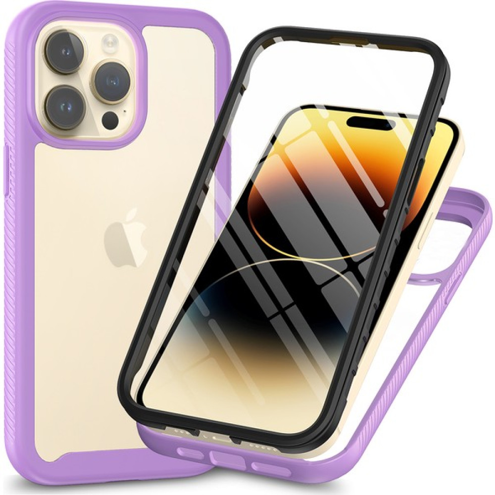 Forestl Digital Apple iPhone 15 Pro Max Için 3'ü Tam 1 Tam Koruma Telefonu Kasası Tpu+Pc Kapağı Pet Ekran Koruyucu-Doğru (Yurt Dışından) - Mor Cep Telefonu Kılıfı Fiyatı