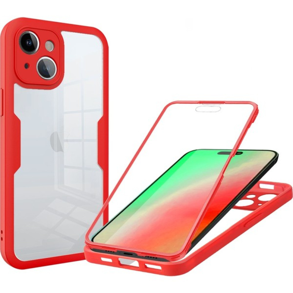Forestl Digital Iphone 15 Plus Için Akrilik+Tpu Telefon Kılıfı Plus Dahili Ekran Koruyucu Kırmızılı Tam Sarılı Koruma Kapağı (Yurt Dışından) - Kırmızı Cep Telefonu Kılıfı Fiyatı