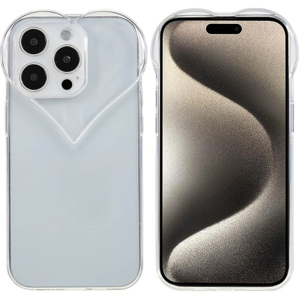 Forestl Digital Iphone 15 Pro Max Cep Telefon Kılıfı Kalp Şeklinde Kamera Koruma Telefon Kapağı Fingerprint Tpu Kabuk-Terazik (Yurt Dışından) - Şeffaf Cep Telefonu Kılıfı Fiyatı