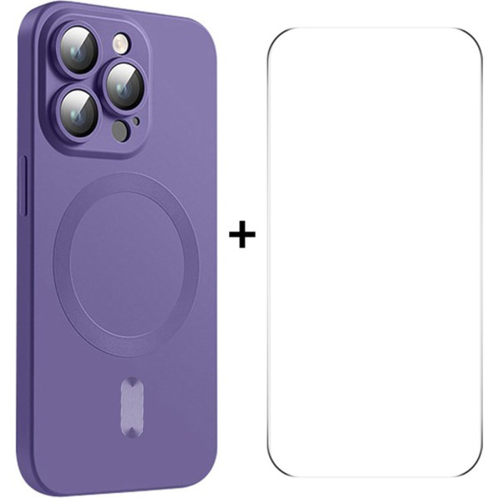 Forestl Digital Iphone 15 Pro Max Mat Case Için 9h Yüksek Alüminyum Silicon Cam Film-Morası ile Tpu Telefon Kapağı (Yurt Dışından) - Mor Cep Telefonu Kılıfı Fiyatı