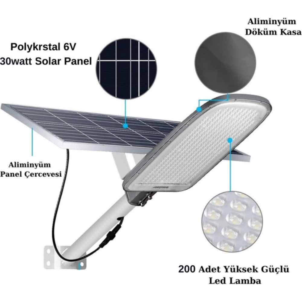Forlife 300WATT Harici Panelli Güneş Enerjili Sabit Yanabilen Lifepo4 Bataryalı Solar Sokak Lambası Dış Mekan & Bahçe Oyuncakları Fiyatı