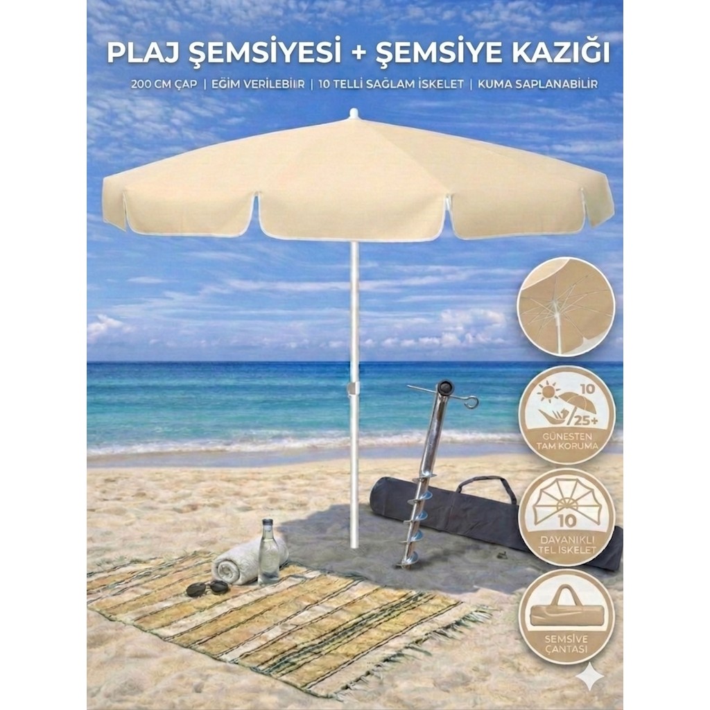 Form Outdoor Plaj Şemsiyesi + Şemsiye Kazığı + Taşıma Çantası Hediyeli - Krem SSD / Solid State Drive Fiyatı