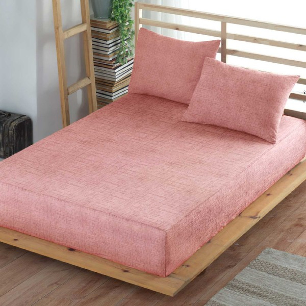 Formeya Adelya Lastikli Çarşaf Takımı (Yastık Kılıflı) Tek Kişilik Veya Çift Kişilik - 160 x 200 cm - Pudra Çarşaf Fiyatı