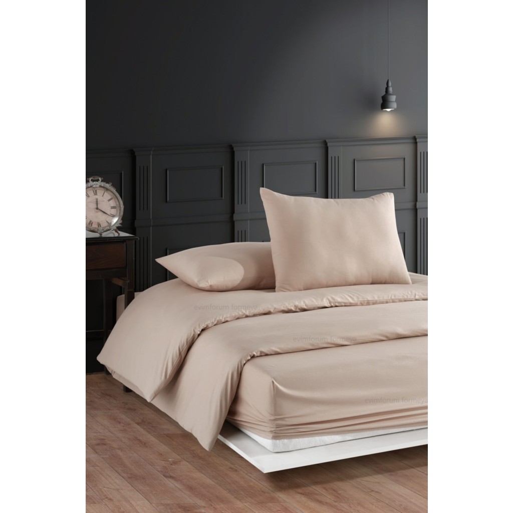 Formeya Çift Kişilik %100 Pamuk Lastikli Çarşaflı Nevresim Takımı 4 Renk - 160 x 200 cm - Kahverengi Nevresim Takımı Fiyatı