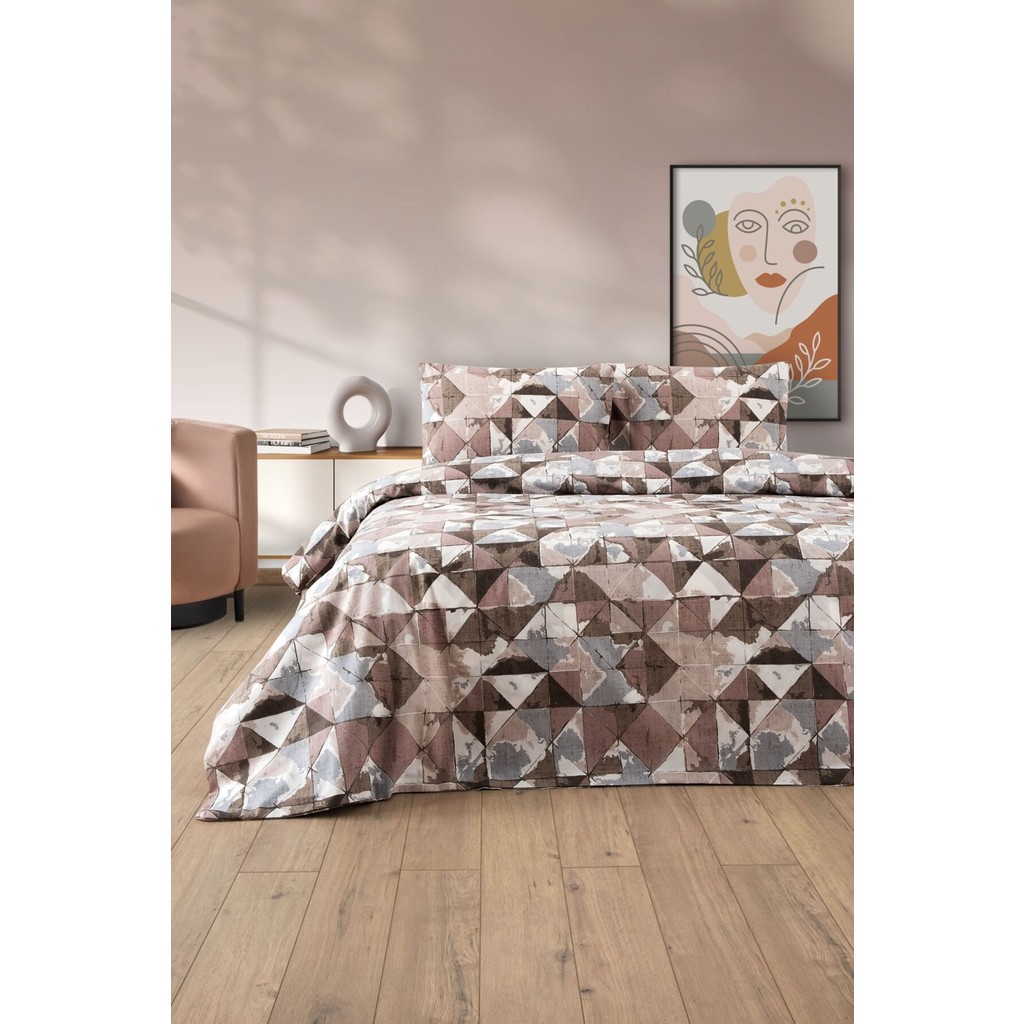 Formeya Lovely Desenli Çift Kişilik Nevresim Takımı - Lastikli Çarşaflı Çift Kişilik Nevresim Seti - Kahverengi - 200 x 220 cm Nevresim Takımı Fiyatı