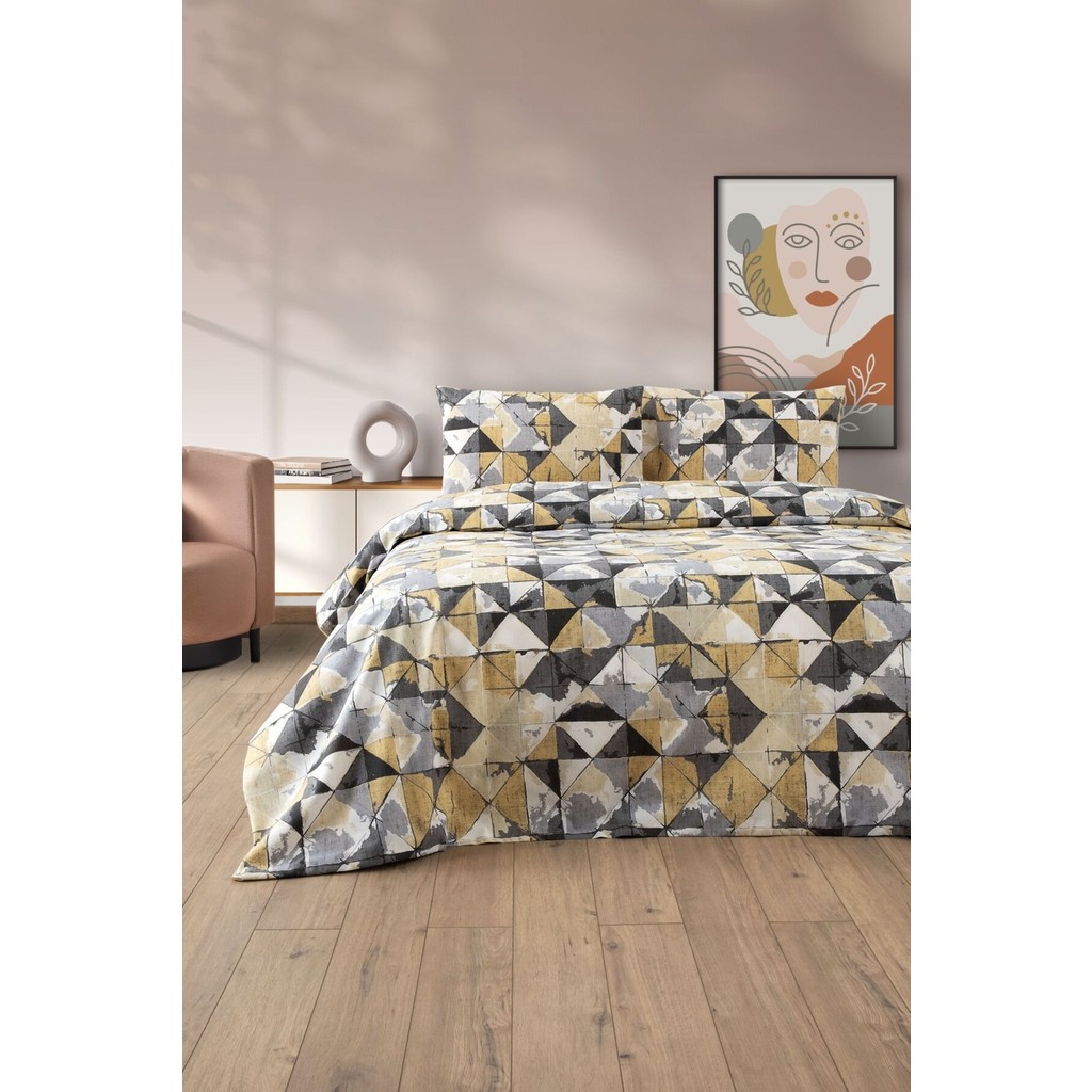 Formeya Lovely Desenli Çift Kişilik Nevresim Takımı - Lastikli Çarşaflı Çift Kişilik Nevresim Seti - Sarı - 200 x 220 cm Nevresim Takımı Fiyatı