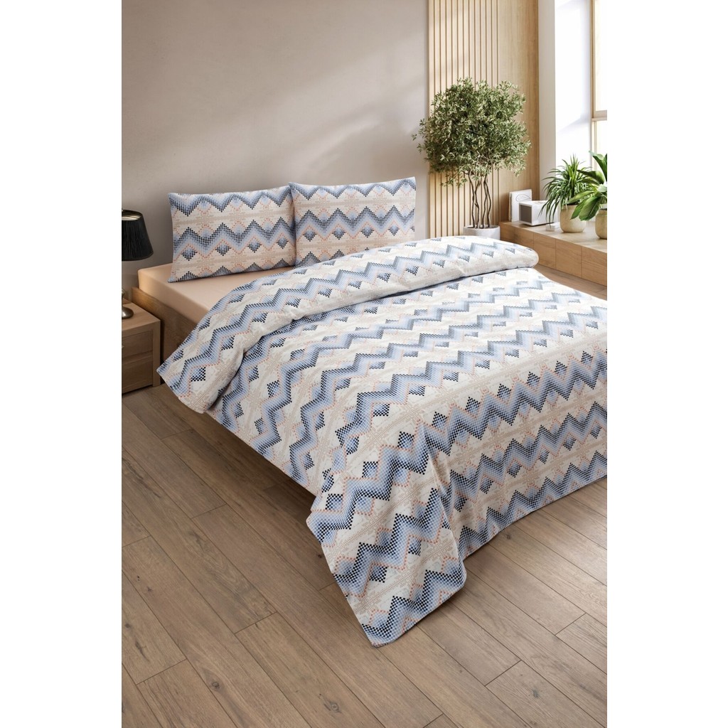 Formeya Lovely Desenli Tek Kişilik Nevresim Takımı - Lastikli Çarşaflı Tek Kişilik Nevresim Seti - Mavi - 160 x 220 cm Nevresim Takımı Fiyatı