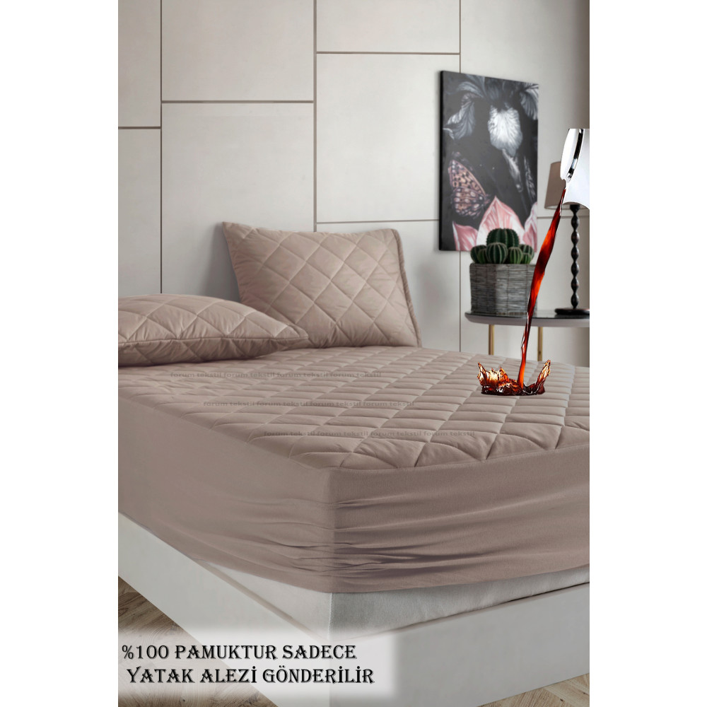 Formeya Pamukkale Renkli Alez Kahverengi %100 Pamuk Kapitone Sıvı Geçirmez Alez Çarşaf Fitted 150 x 200 Beden Alez / Yatak Koruyucu Fiyatı