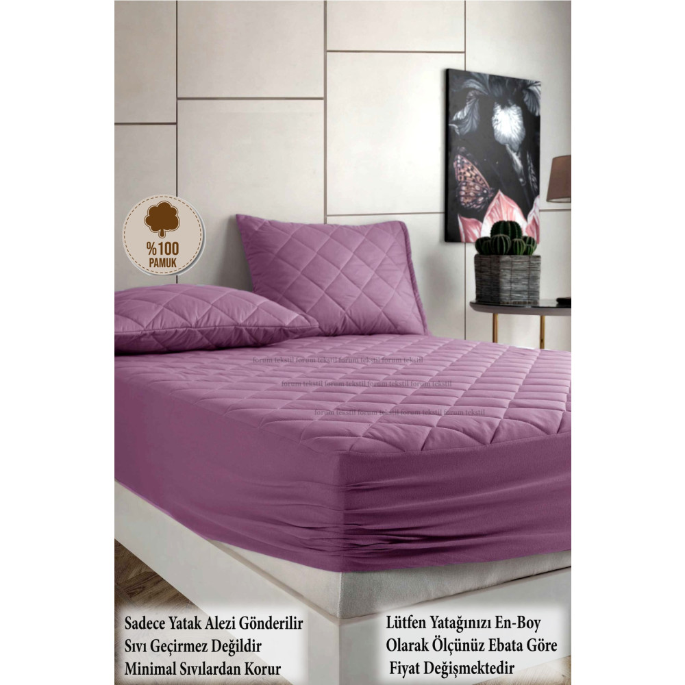 Formeya Pamukkale Renkli Alez Lila Kapitone Yatak Koruyucu Fitted Alez Çarşaf %100 Pamuk 120 x 200 Beden Alez / Yatak Koruyucu Fiyatı