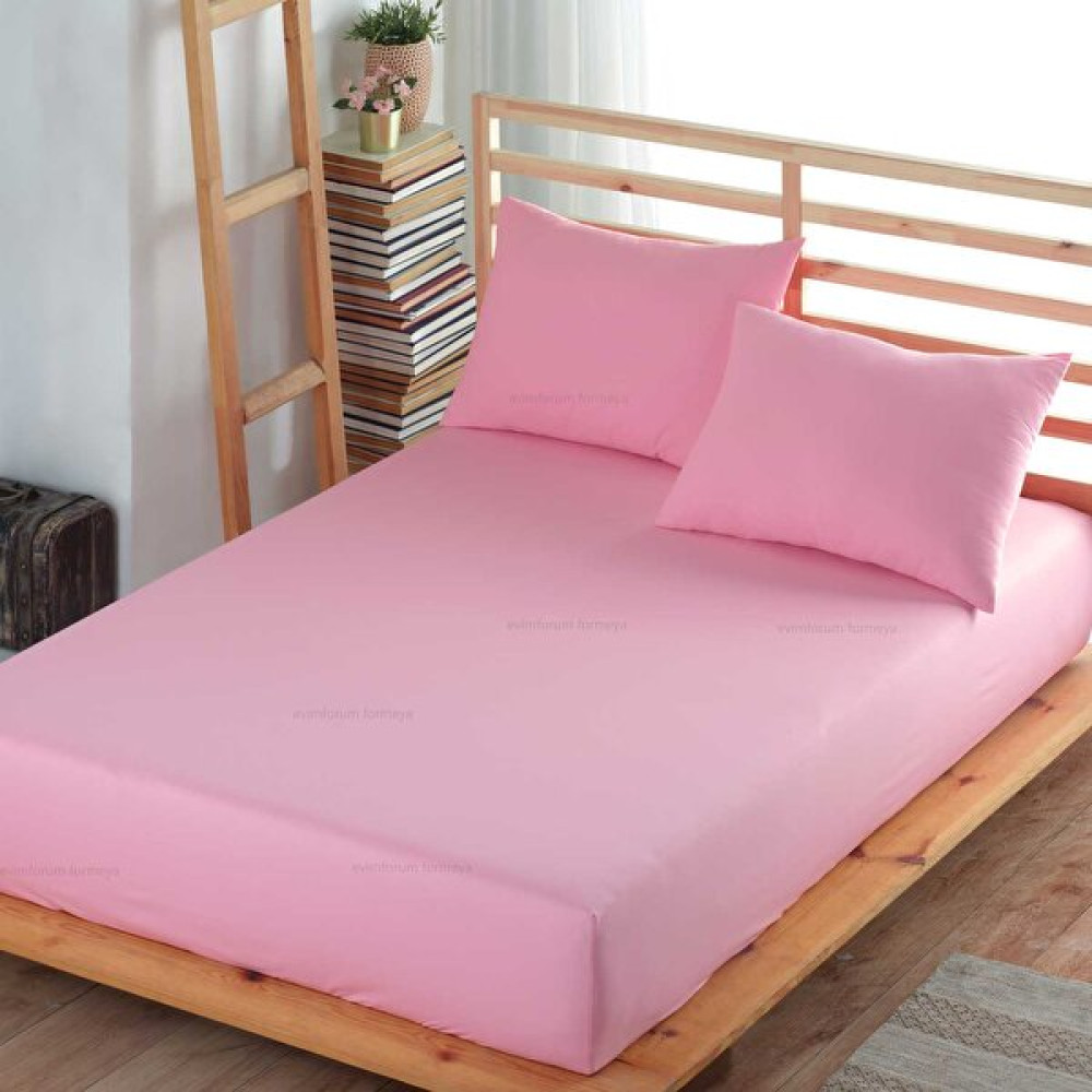 Formeya Renkli Lastikli Çarşaf Takımı (Yastık Kılıflı) - 100 x 200 - Pembe Çarşaf Fiyatı