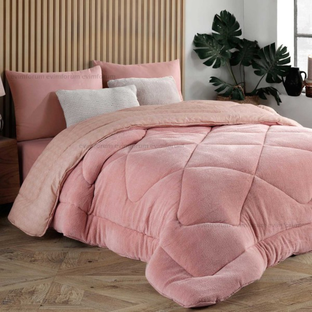 Formeya Tek Kişilik Lüx Pudra Welsoft Yorgan Çift Taraflı 155x215 - 155 x 215 cm Yorgan Fiyatı