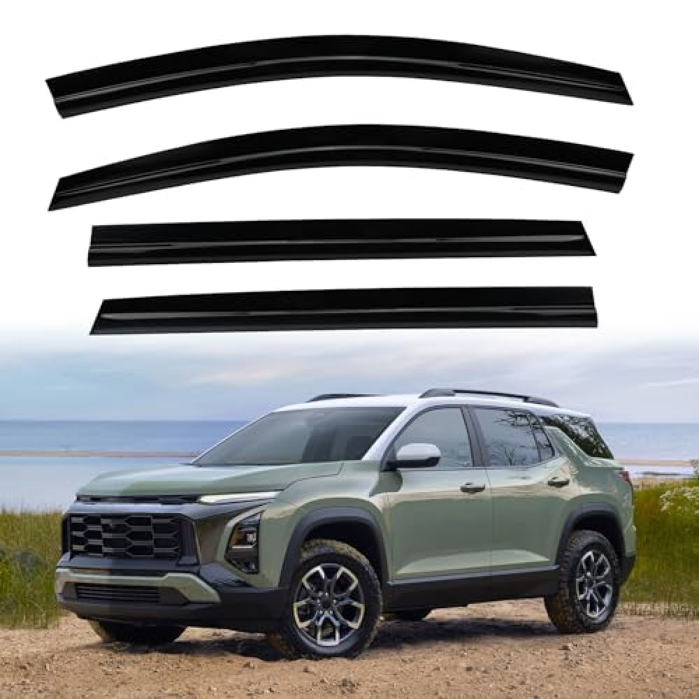 FormiPow Window Visors Rain Guards for 2025 2026 Chevy Equinox LS LT RS Premier, Tape-On Window Deflectors, Weather Protection, Wind Noise Reduction, Chevy Equinox Accessories (4 Pcs)