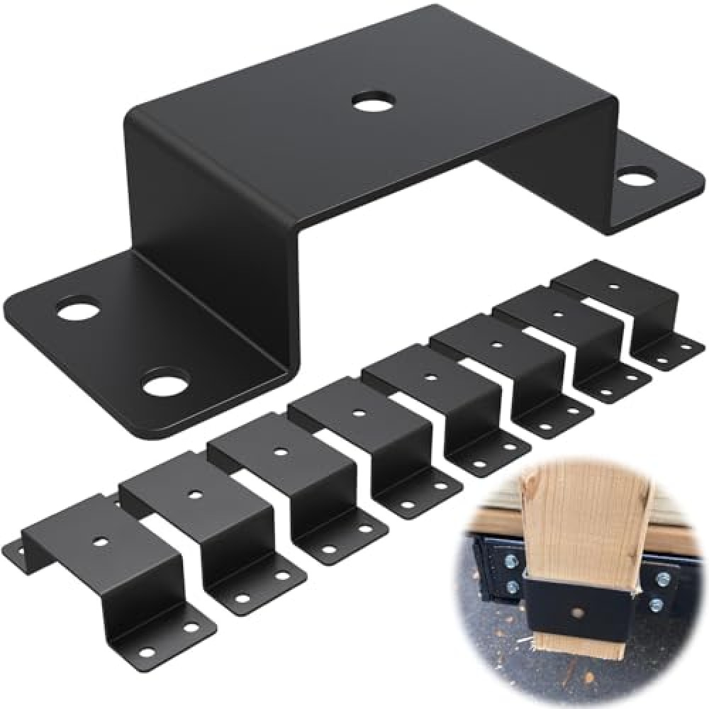 FOROIRON 8 Pcs Trailer Stake Pocket Bracket for 2'' x 4'' Lumber Heavy Duty Utility Trailer Stake Pocket for Trailer, Truck, Box Trailer, Flatbed Trailer