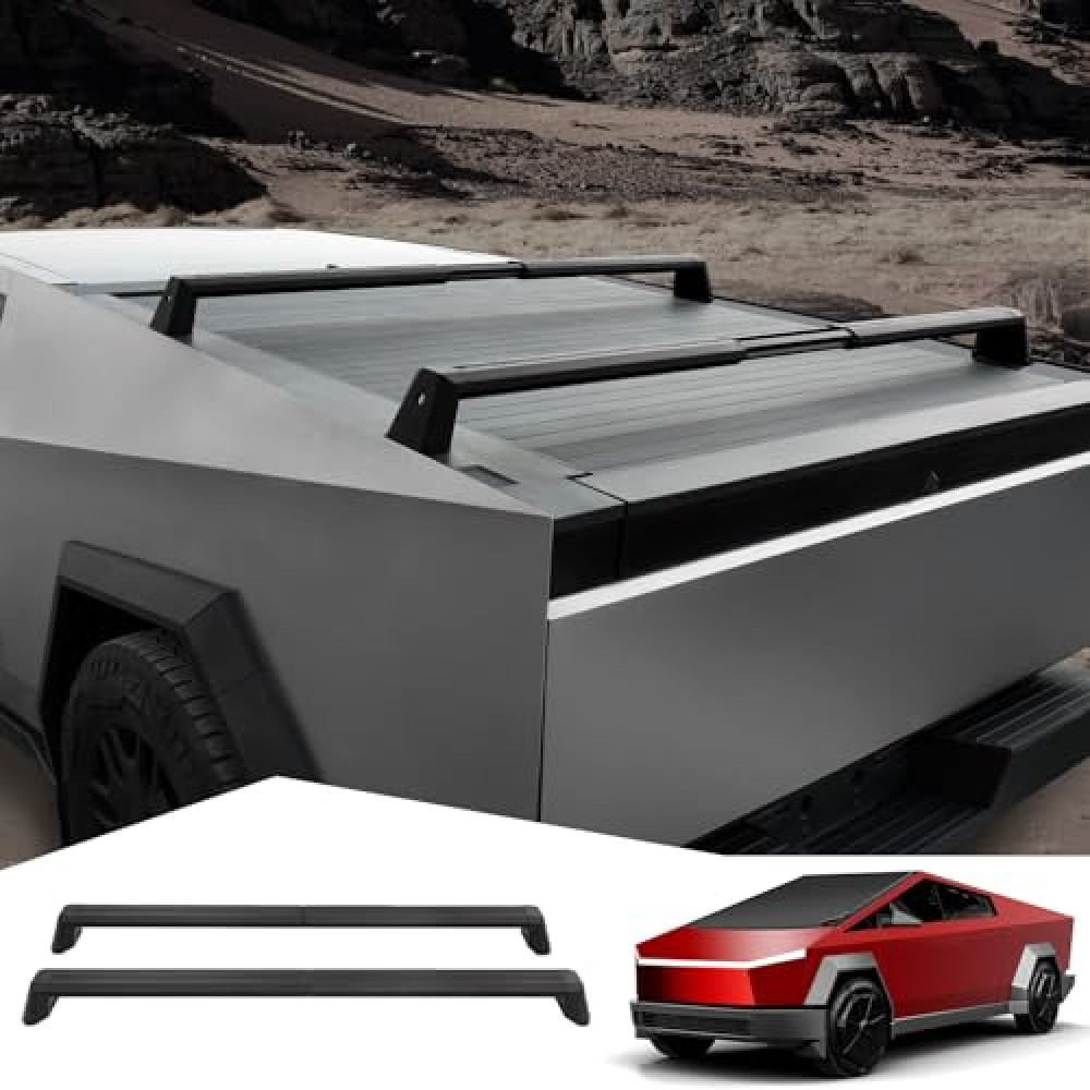 Foronetry Telescoping Crossbars for Tesla Cybertruck, Aluminum Alloy Roof Rack Cross Bar for Cybertruck Accessories, Heavy Duty Luggage Carrier, 2PCS