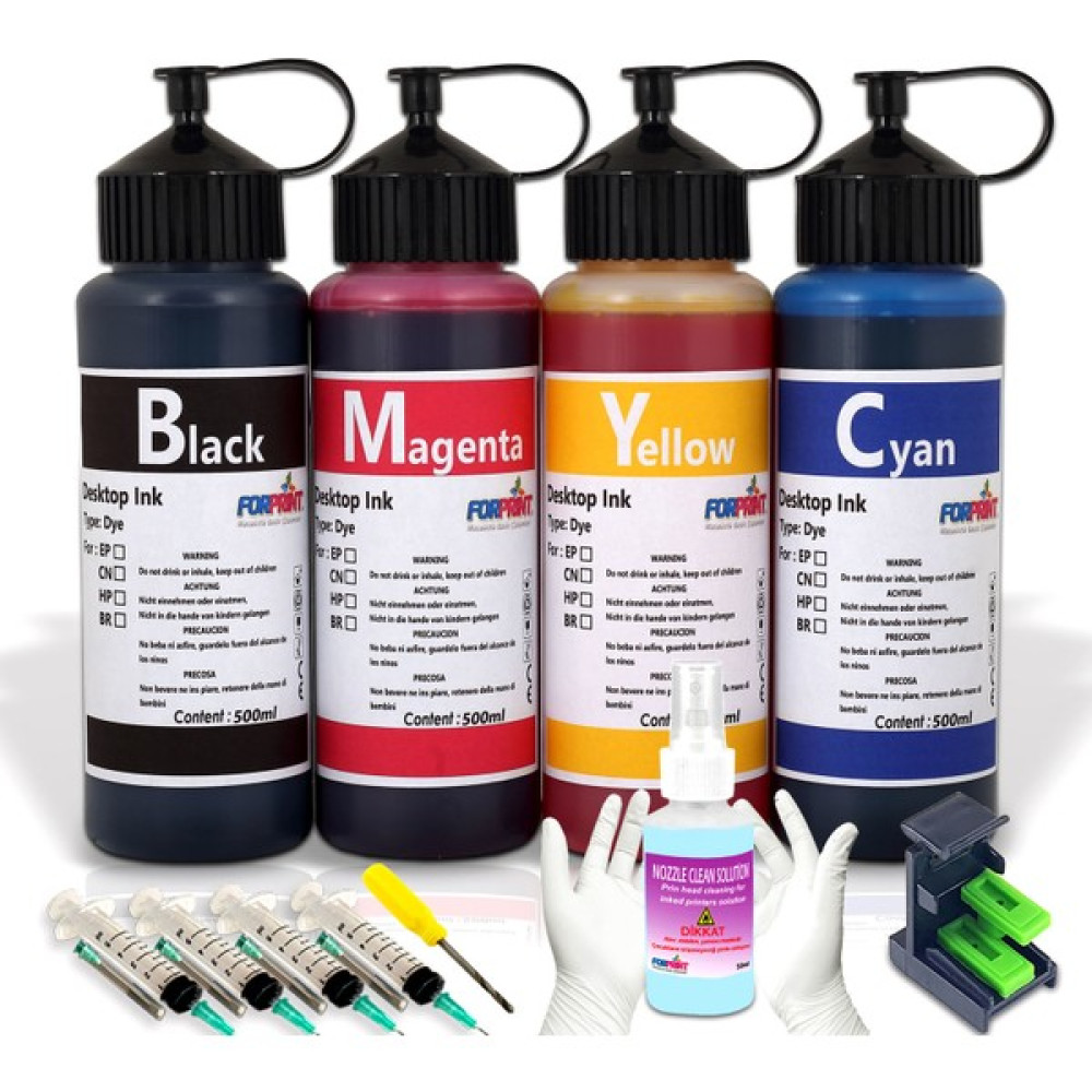 Forprint Canon E414 -E484-Pixma Pg-46 Cl-56 Uyumlu Dolum Seti 4x500 ml - Renkli Kartuşlar Fiyatı