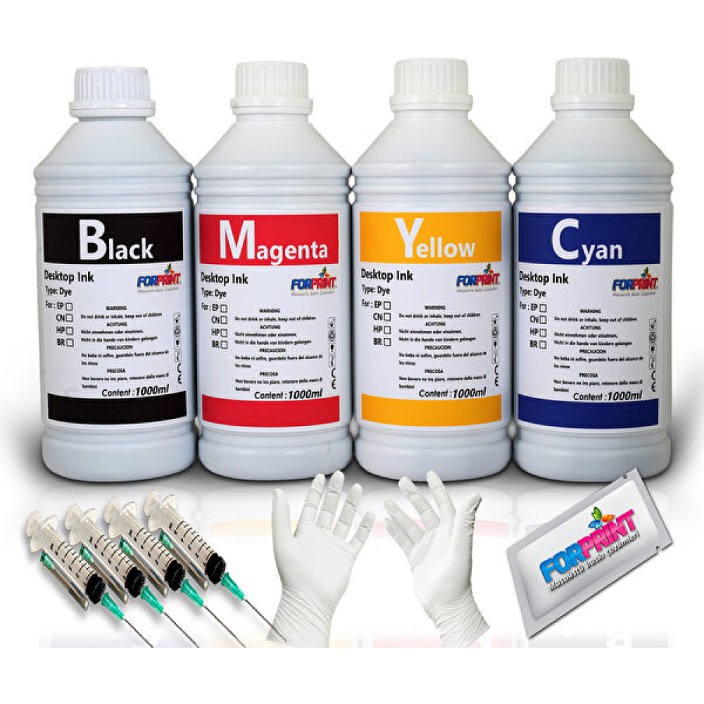 Forprint Epson L1300,L365,L386,L565 Uyumlu 664 Mürekkep Seti 4X1000ML - Renkli Kartuş Dolum Ürünleri Fiyatı