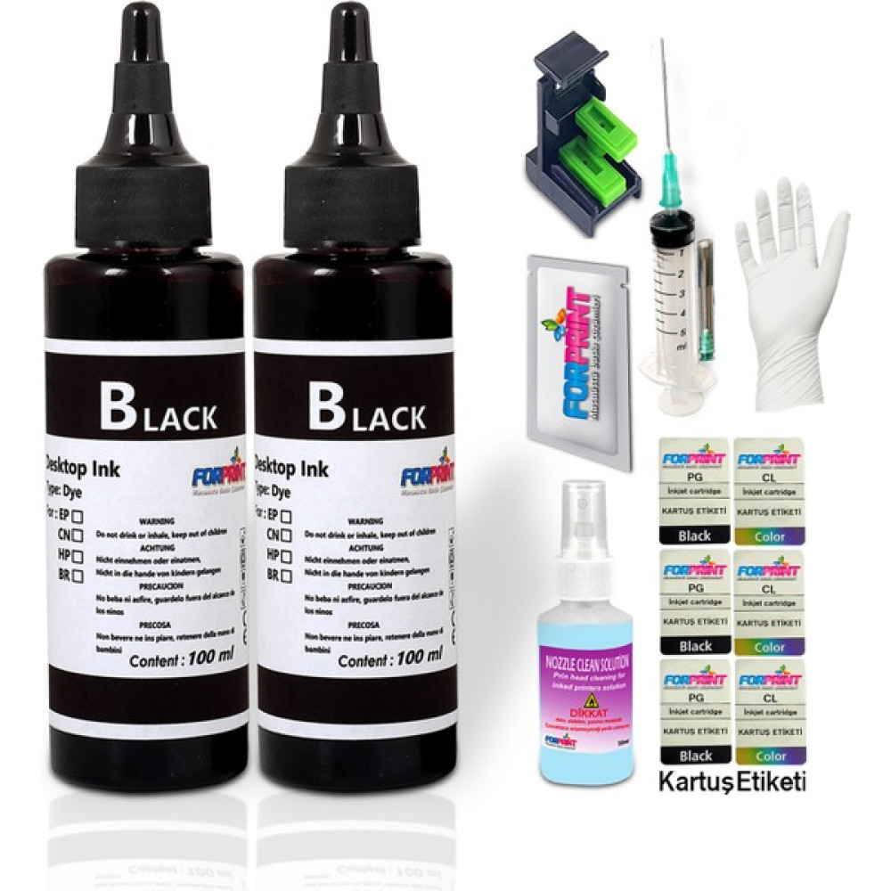 Forprint Hp 301/ Hp 304 Uyumlu Siyah Kartuş Dolum Seti 2X100 ml Kartuşlar Fiyatı