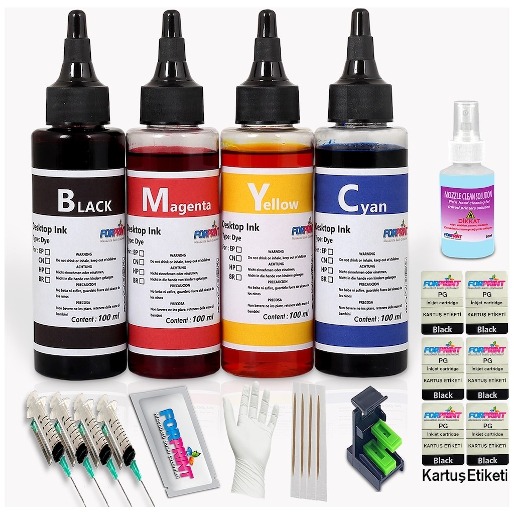Forprint Hp 304 Kartuş Uyumlu Kartuş Dolum Seti 4X100ML - PRO Set - 4 Renk Tonerler Fiyatı