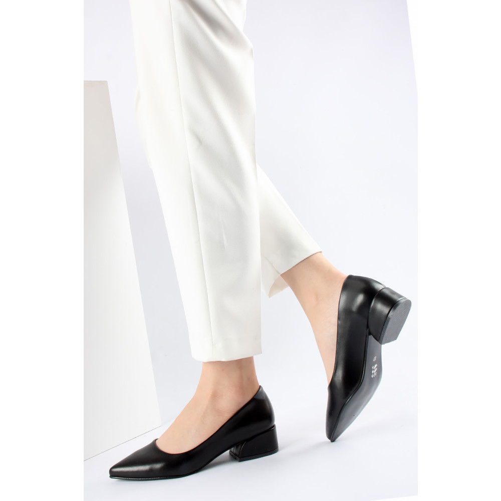 FORS SHOES Siyah Cilt Topuklu Ayakkabı 3 Cm 43 Beden Topuklu Ayakkabı Fiyatı