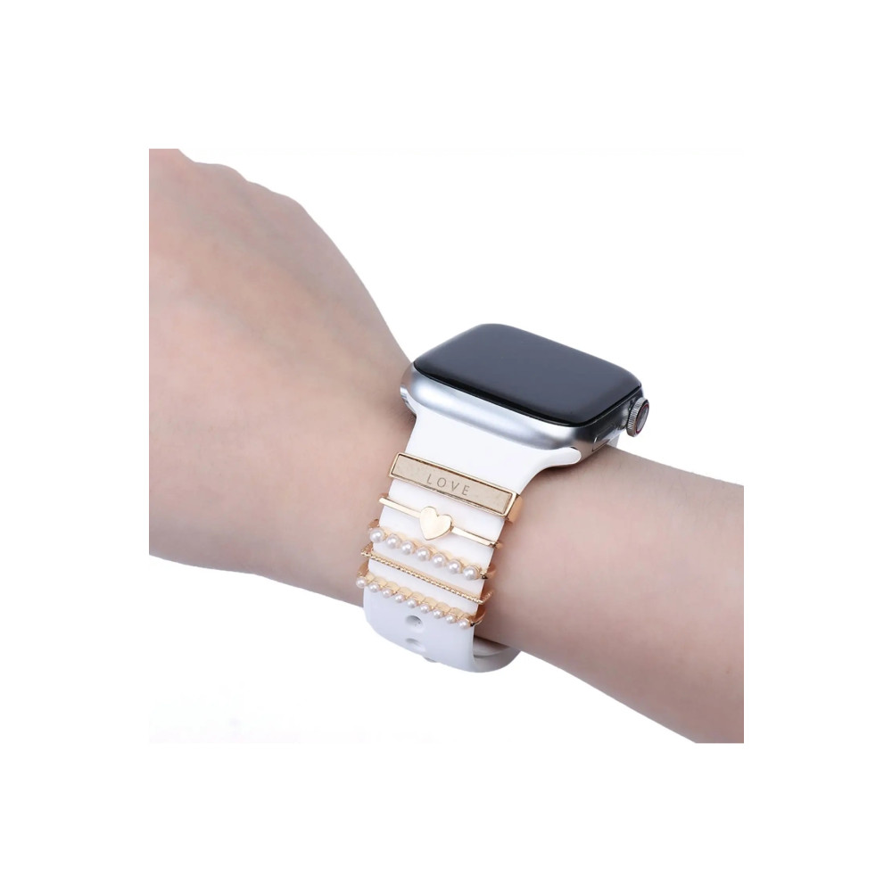 Forsis Aksesuar Apple Watch Uyumlu Akıllı Saat Kordon Süsü Gold Love Charm Kayış Aksesuarı - 38 40 41 42 44 45 49 mm Akıllı Saat Aksesuarı Fiyatı