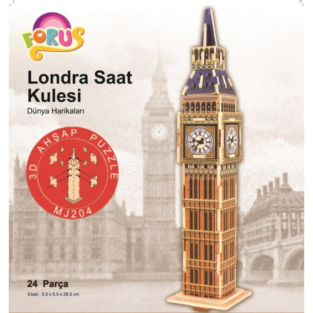 Forus Londra Saat Kulesi 3D Ahşap Puzzle Eğitici Oyuncak Fiyatı