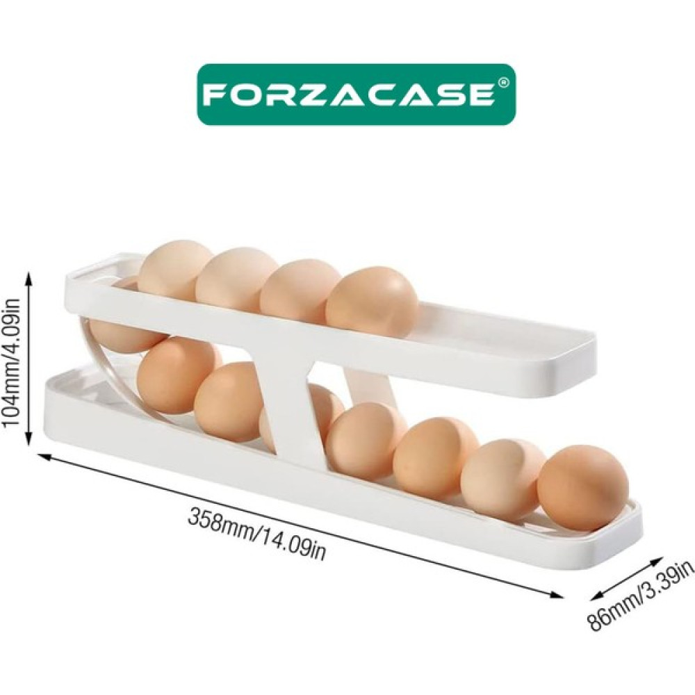Forzacase 2 Katlı Otomatik Buzdolabı Yumurta Standı Organizer Yumurtalık Rafı Saklama Kabı - FC327 - Beyaz Saklama Kapları Fiyatı