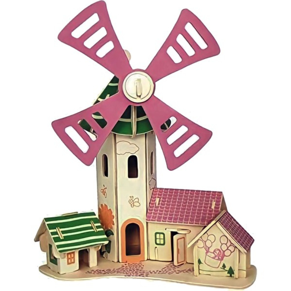 Forzacase 3 Boyutlu Ahşap Mekanik Yel Değirmeni 3D Bulmaca Puzzle Yapboz 54 Parça - FC334 Eğitici Oyuncak Fiyatı