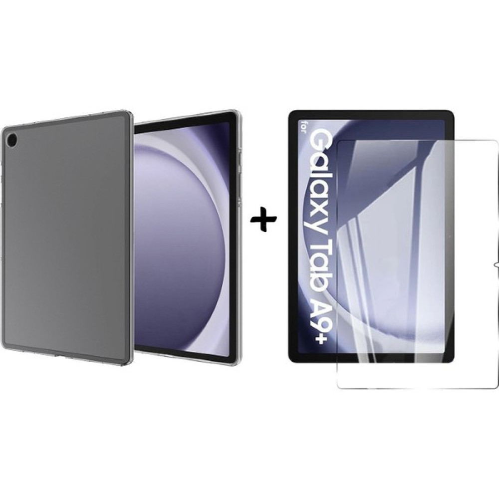 Forzacase Samsung Galaxy Tab A9+ Plus 11’’ Için Silikon Kılıf + Temperli Cam Ekran Koruyucu - FC013 - Şeffaf Tablet Kılıfı Fiyatı