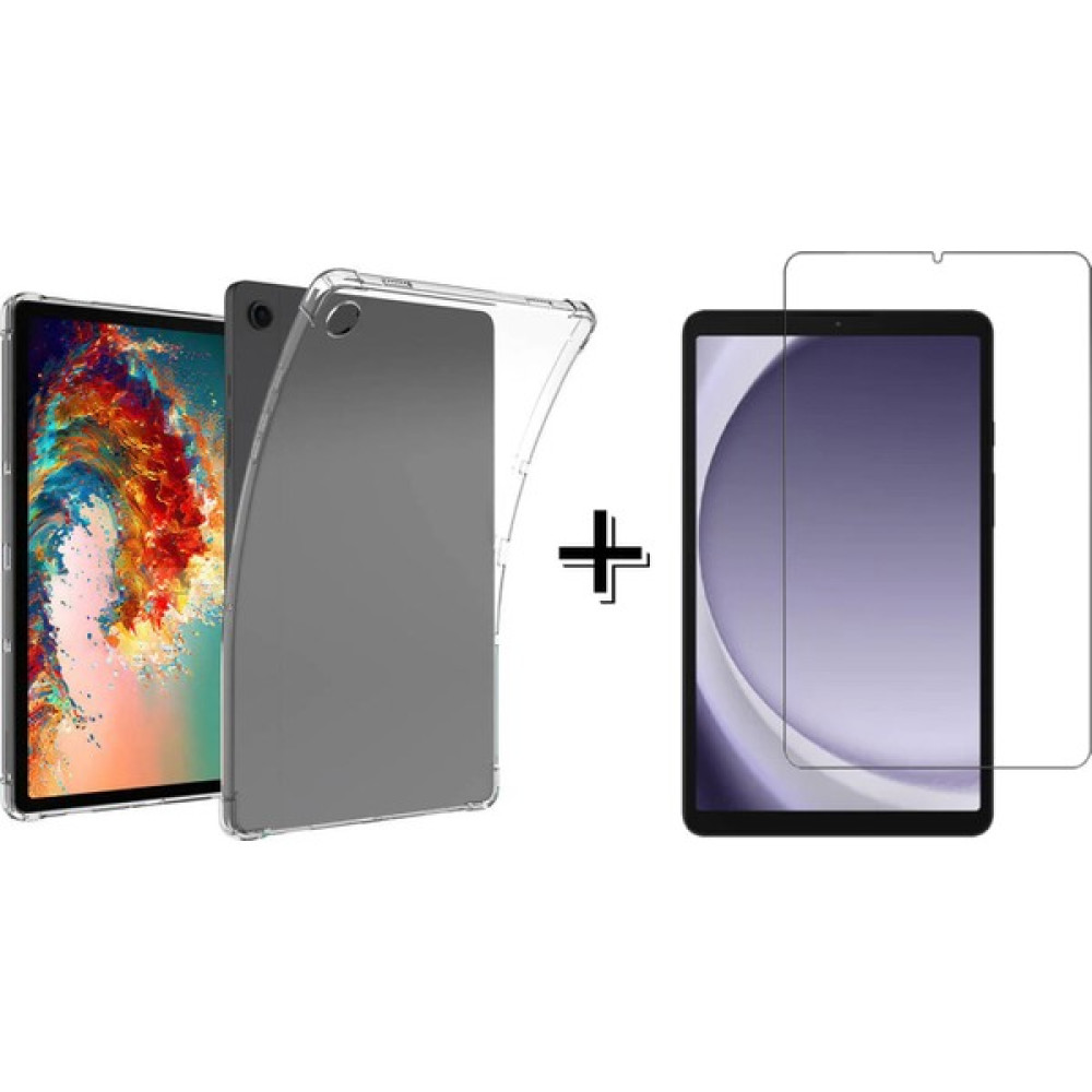 Forzacase Samsung Galaxy Tab A9 Plus 11 Inch Anti Shock Silikon Kılıf + Temperli Kırılmaz Cam - FC014 - Şeffaf Tablet Kılıfı Fiyatı