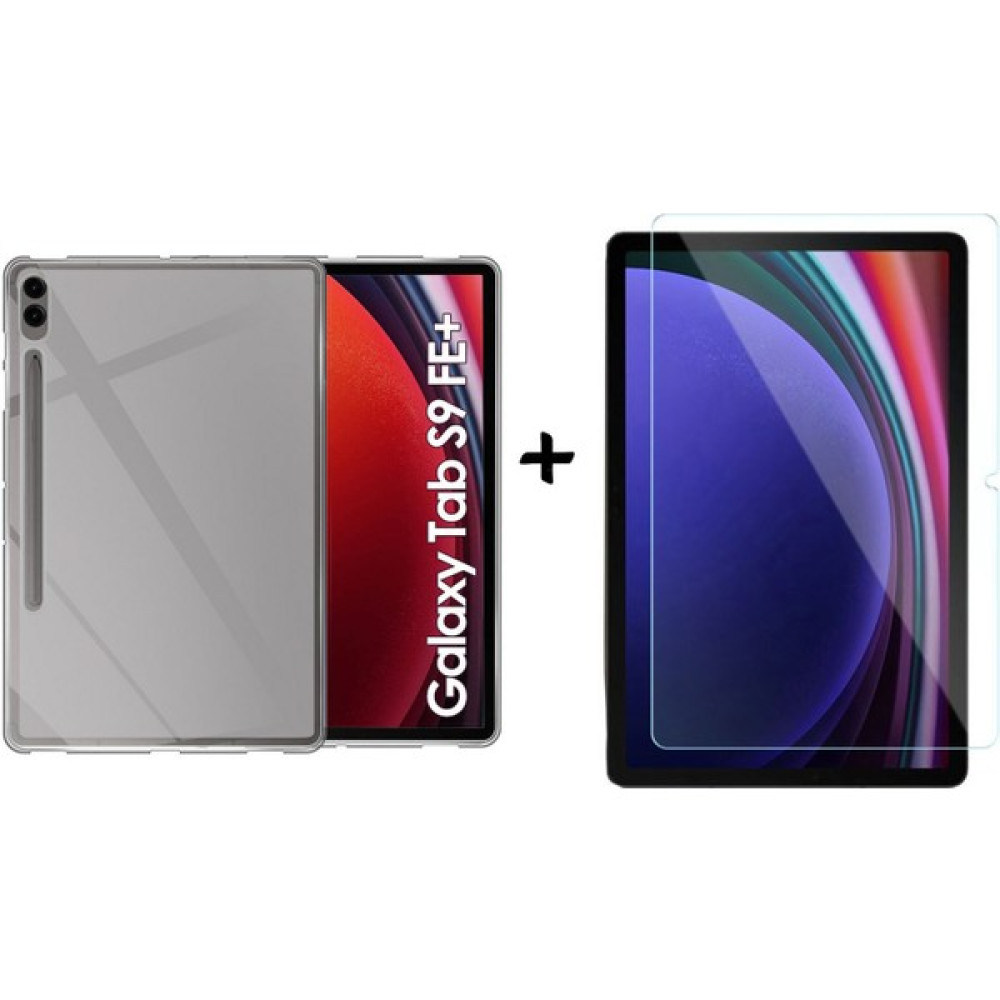 Forzacase Samsung Galaxy Tab S9 Fe Plus 12.4’’ Için Silikon Kılıf + Temperli Cam Ekran Koruma FC013 - Şeffaf Tablet Kılıfı Fiyatı