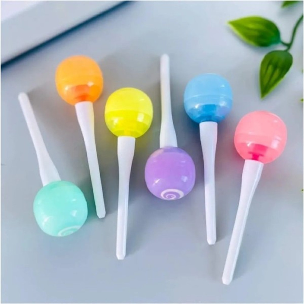 Fosforlu Kalem Lolipop Tasarımlı 6lı Fosforlu Kalem Renkli Lolipop Kalem Seti Fosforlu Kalem Fiyatı