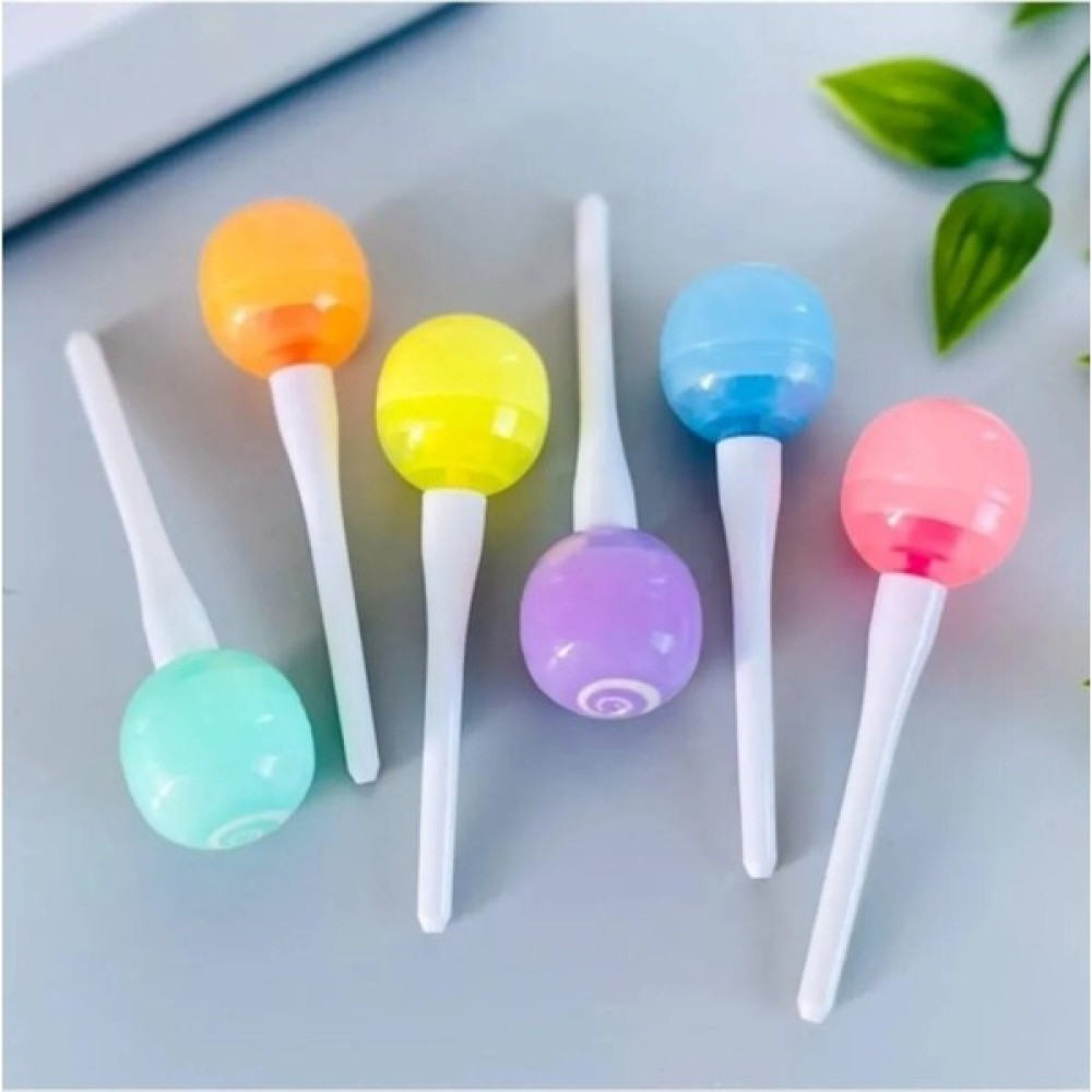 Fosforlu Kalem Renkli Lolipop 6'lı Fosforlu Kalem Lolipop Tasarımlı Kalem Seti HDH75 Fosforlu Kalem Fiyatı