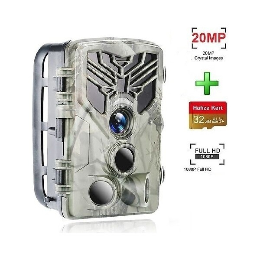 Fotokapan 20 Megapıxel + 32GBHAFIZA Kart Ile Birlikte (3 Pır-Su Geçirmez-Gece Görüş-Renkli-Ekranlı ) Aksiyon Kameralar Fiyatı