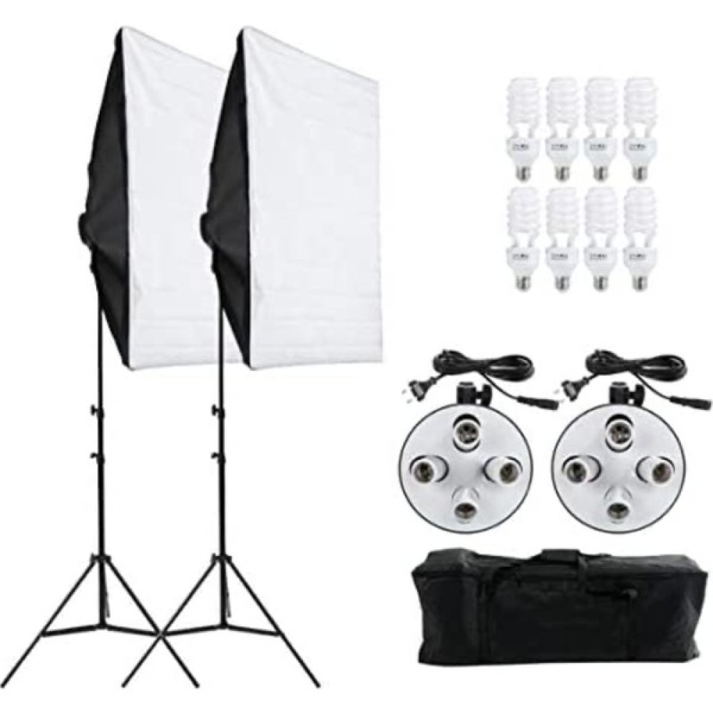 Fototek 50X70CM 4 Duylu Softbox Sürekli Işık,fotoğraf,video,youtuber Kit Ikili Strobist Set Video Kamera Aksesuarları Fiyatı
