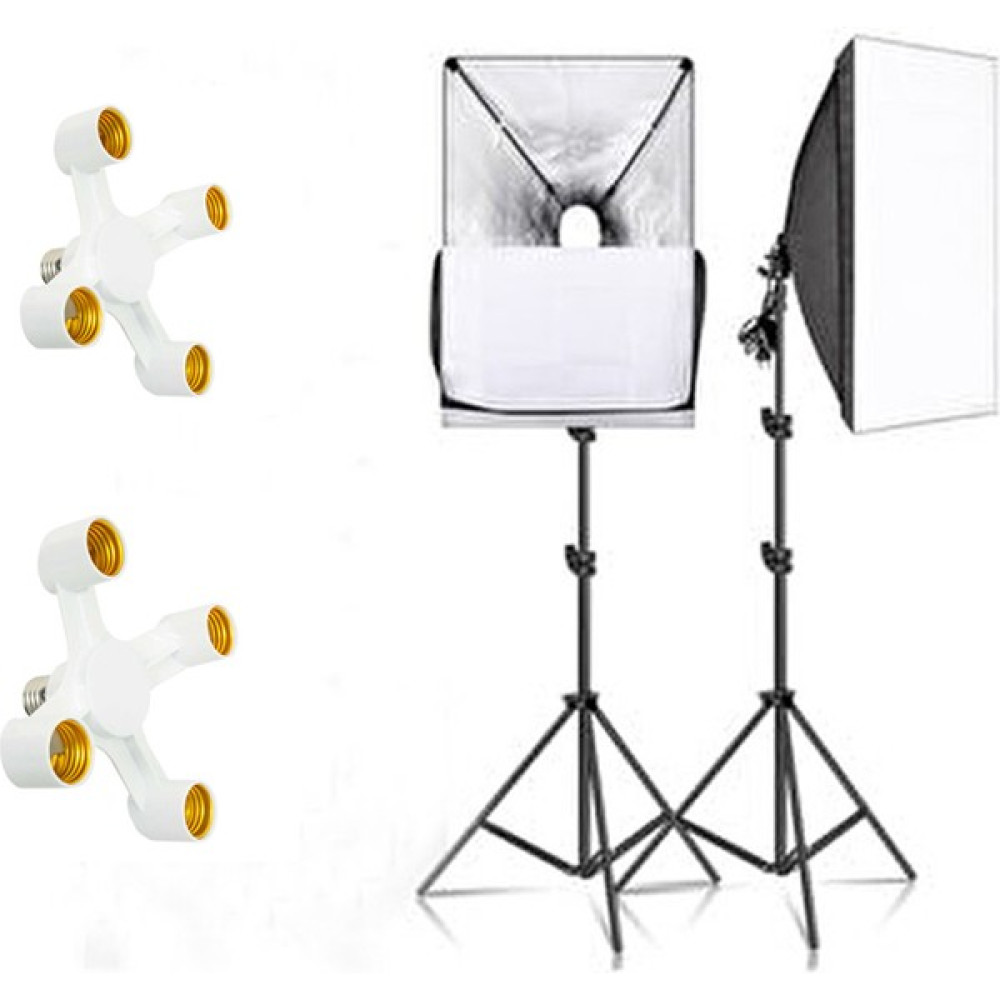 Fototek 50X70CM Softbox 4 Duylu Ikili Sürekli Işık Seti Foto Video Ürün Çekim Makyaj 8 Duy 50X70 Softbox Video Kamera Aksesuarları Fiyatı