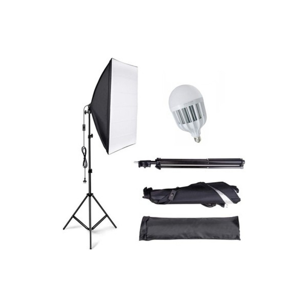 Fototek 50X70CM Softbox Tekli Sürekli Işık Seti 60W 6500K 50X70 Softbox Video Kamera Aksesuarları Fiyatı