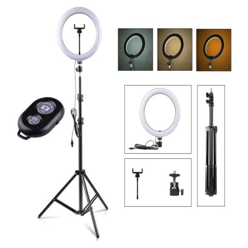 Fototek Ring Light 12 Inç Kumandalı Halka Işık 2 Metre Stant 12'' Ring Light Video Kamera Aksesuarları Fiyatı