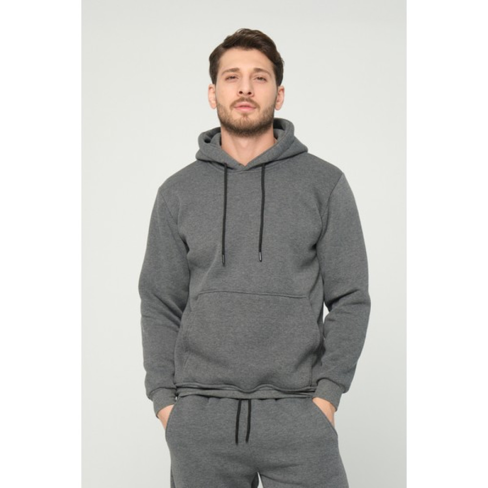 Four Man Antrasit Gri Kapşonlu Sweatshirt 3 Iplik Şardonlu (%100 Pamuk) Erkek Sweatshirt Fiyatı