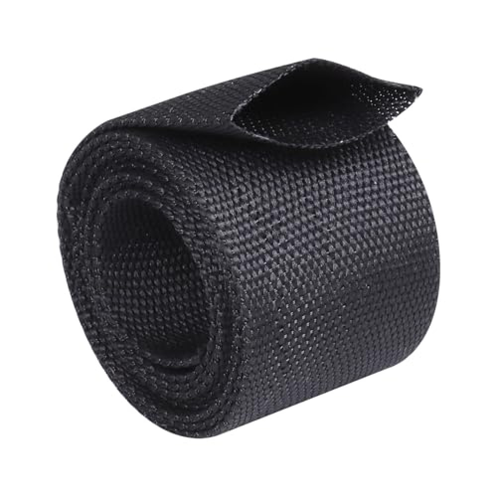 FOURUB 2:1 Ratio Flat Heat Shrinkable Braided Sleeving,Electrical Insulating Tubing,Durable Automotive Fabric Harness Shrinking Sheath (1-3/8"-20ft)