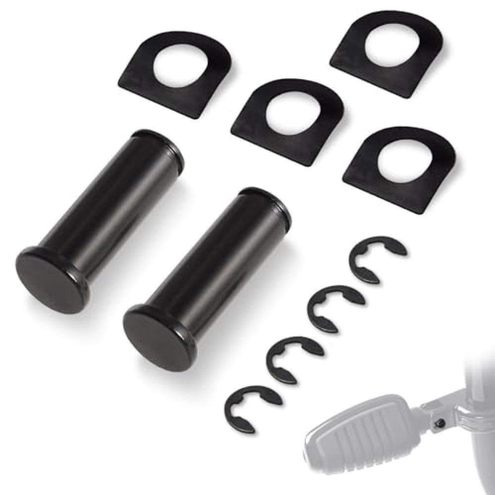 FOVPLUE Footpeg Mounting Pins Kit, Clevis pin+Spring washer+Retaining ring for Harley Models w/male mount-style Rider/Passenger footpegs,for CVO Dyna Touring Softail Sportster ect.,BLACK