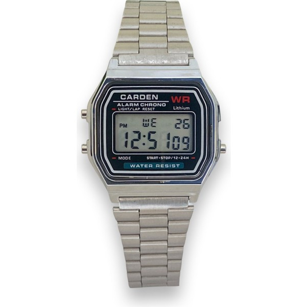 Fowiho Unisex Dijital Kol Saati Alarm Chrono Çelik Kasa Kordon Gümüş Renk Vintage Kol Saatleri Fiyatı
