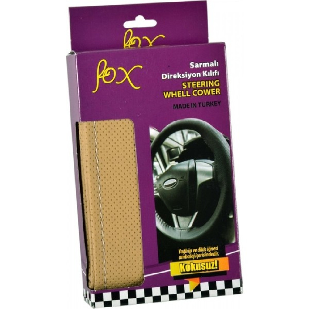 Fox D-126 Dikmeli Noktalı 38 cm Bej Direksiyon Kılıfı Direksiyon Kılıfı Fiyatı