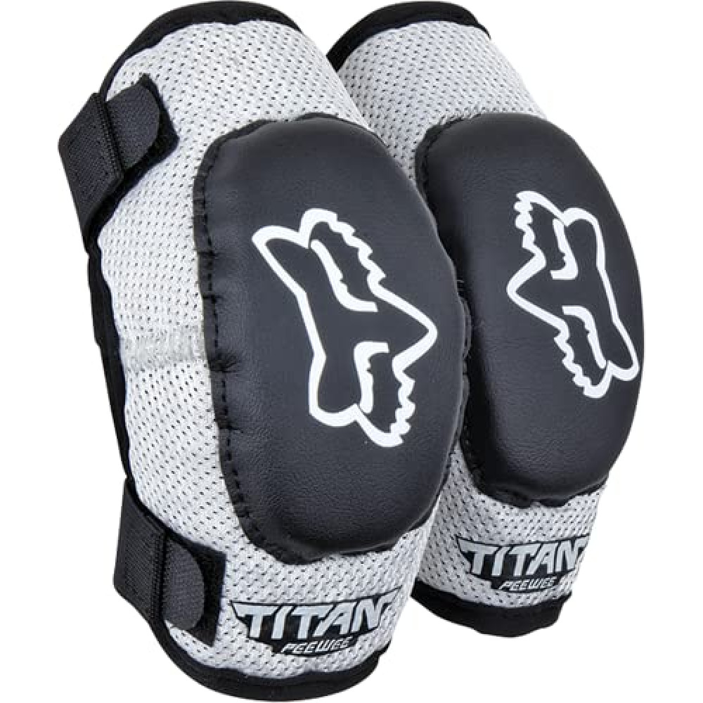 Fox Racing Peewee Titan Motocross Elbow Guard, Black/Silver, M/L